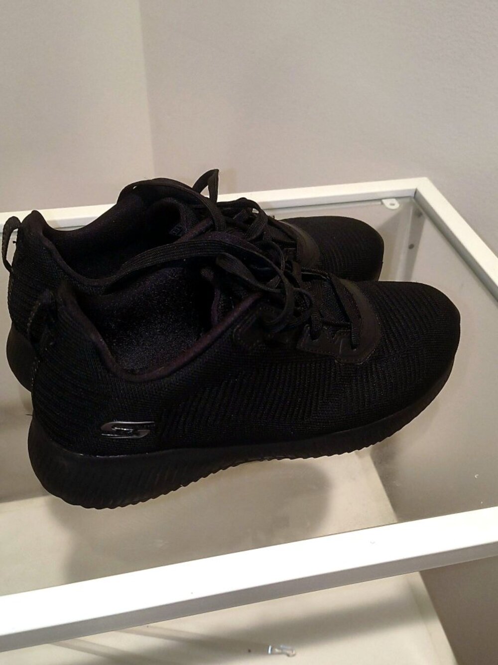 Skechers BOBS Sport Squad Tough Talk Black Women's 7 Wide